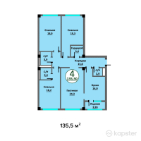 ЖК Premier — 4-ком 135.5 м² (от 51,490,000 тг)