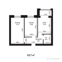 ЖК Baq Sarai — 2-ком 53.7 м² (от 11,277,000 тг)