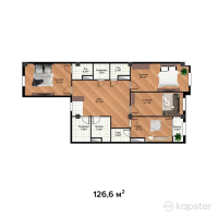 ЖК Shevchenco — 4-ком 126.6 м² (от 63,300,000 тг)