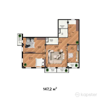 ЖК Shevchenco — 4-ком 147.2 м² (от 73,600,000 тг)