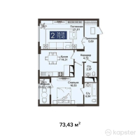 ЖК JM Towers — 2-ком 73.4 м² (от 41,855,100 тг)