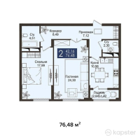 ЖК JM Towers — 2-ком 76.5 м² (от 43,593,600 тг)