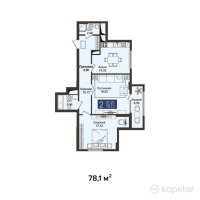 ЖК JM Towers — 2-ком 78.1 м² (от 44,517,000 тг)