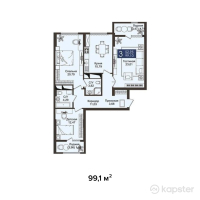 ЖК JM Towers — 3-ком 99.1 м² (от 56,487,000 тг)