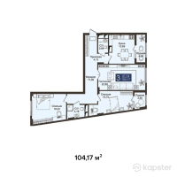 ЖК JM Towers — 3-ком 104.2 м² (от 59,376,900 тг)