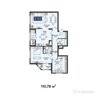 ЖК JM Towers — 3-ком 110.8 м² (от 63,144,600 тг)