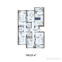 ЖК JM Towers — 4-ком 130.2 м² (от 74,225,400 тг)