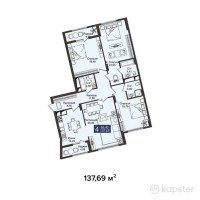 ЖК JM Towers — 4-ком 137.7 м² (от 78,483,300 тг)