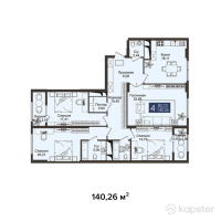 ЖК JM Towers — 4-ком 140.3 м² (от 79,948,200 тг)