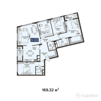 ЖК JM Towers — 5-ком 169.3 м² (от 96,512,400 тг)