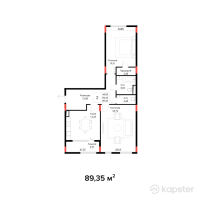 ЖК Brooklyn — 2-ком 89.4 м² (от 46,908,750 тг)