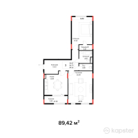 ЖК Brooklyn — 3-ком 89.4 м² (от 46,945,500 тг)