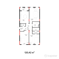 ЖК Brooklyn — 3-ком 120.4 м² (от 63,220,500 тг)