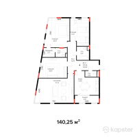 ЖК Brooklyn — 4-ком 140.3 м² (от 73,631,250 тг)