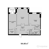 ЖК Французский квартал — 2-ком 94.5 м² (от 42,516,000 тг)