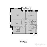 ЖК Французский квартал — 3-ком 109.8 м² (от 49,387,600 тг)