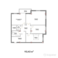 ЖК Французский квартал — 3-ком 113.4 м² (от 51,043,600 тг)