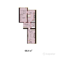 ЖК Arnau — 2-ком 68.4 м² (от 17,010,000 тг)