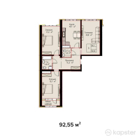 ЖК Arnau — 3-ком 92.6 м² (от 23,137,700 тг)