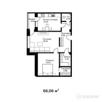 ЖК Английский квартал — 2-ком 66.1 м² (от 26,424,000 тг)