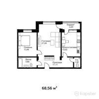 ЖК Английский квартал — 2-ком 68.6 м² (от 27,424,000 тг)