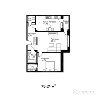 ЖК Английский квартал — 2-ком 75.2 м² (от 30,096,000 тг)