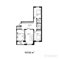 ЖК Английский квартал — 3-ком 107.9 м² (от 43,168,000 тг)