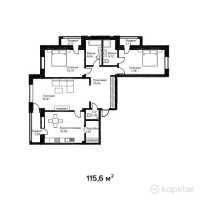 ЖК Английский квартал — 3-ком 115.6 м² (от 46,240,000 тг)