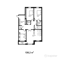 ЖК Английский квартал — 3-ком 138.2 м² (от 55,280,000 тг)