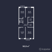 ЖК Keremet — 3-ком 90.9 м² (от 54,540,000 тг)