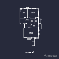 ЖК Keremet — 3-ком 105.9 м² (от 63,540,000 тг)