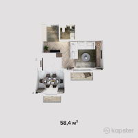 ЖК Aysana — 1-ком 58,4 м² (null)