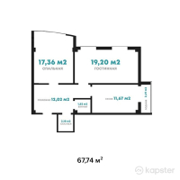 ЖК Baisanat Residence — 2-ком 67,7 м² (null)
