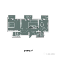 ЖК Guriev — 2-ком 89.1 м² (от 32,072,400 тг)