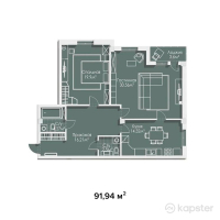 ЖК Guriev — 2-ком 91.9 м² (от 33,098,400 тг)