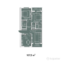 ЖК Guriev — 3-ком 107.5 м² (от 38,700,000 тг)