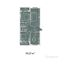 ЖК Guriev — 3-ком 111.3 м² (от 40,057,200 тг)