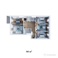 ЖК Riverside Residents — 4-ком 141 м² (от 54,990,000 тг)