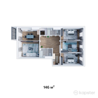 ЖК Riverside Residents — 4-ком 146 м² (от 56,940,000 тг)