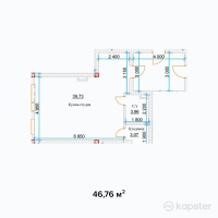 ЖК Айрис — 1-ком 46,8 м² (null)