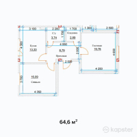 ЖК Айрис — 2-ком 64,6 м² (null)