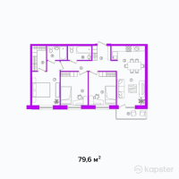 ЖК Алаш Орда — 3-ком 79.6 м² (от 22,089,000 тг)