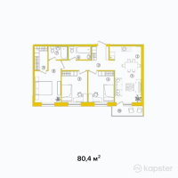 ЖК Алаш Орда — 3-ком 80.4 м² (от 22,311,000 тг)