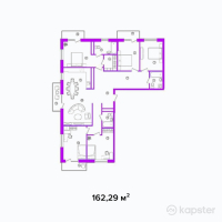 ЖК Алаш Орда — 5-ком 162.3 м² (от 35,054,650 тг)