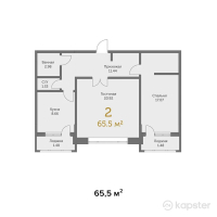 ЖК Green Park — 2-ком 65.5 м² (от 26,527,500 тг)