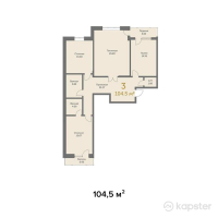 ЖК Green Park — 3-ком 104.5 м² (от 42,322,500 тг)