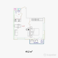 Апартамент отель Living Hotel Aktobe — 1-ком 41,2 м² (null)