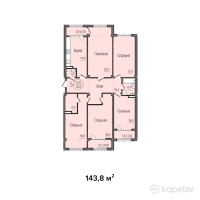 ЖК Sultan Beybarys — 5-ком 143.8 м² (от 60,396,000 тг)