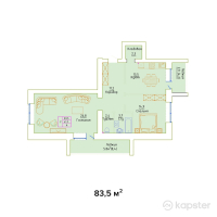 ЖК Sunqar — 2-ком 83.5 м² (от 20,875,000 тг)