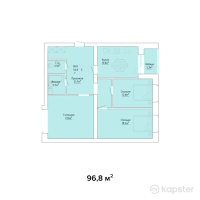 ЖК Sunqar — 3-ком 96.8 м² (от 24,200,000 тг)